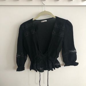 Reformation deep v blouse